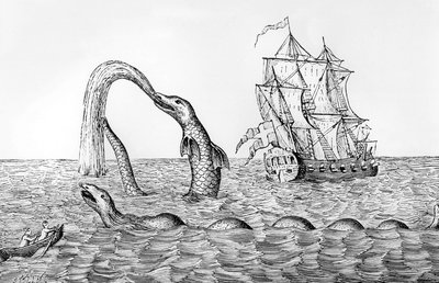 The Sea Serpent, facsimile of an engraving of Pontoppidan